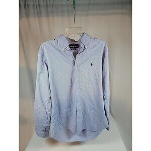 Ralph Lauren Cotton Light Blue Plaid Button Down Long Sleeve Shirt Men’s Size M
